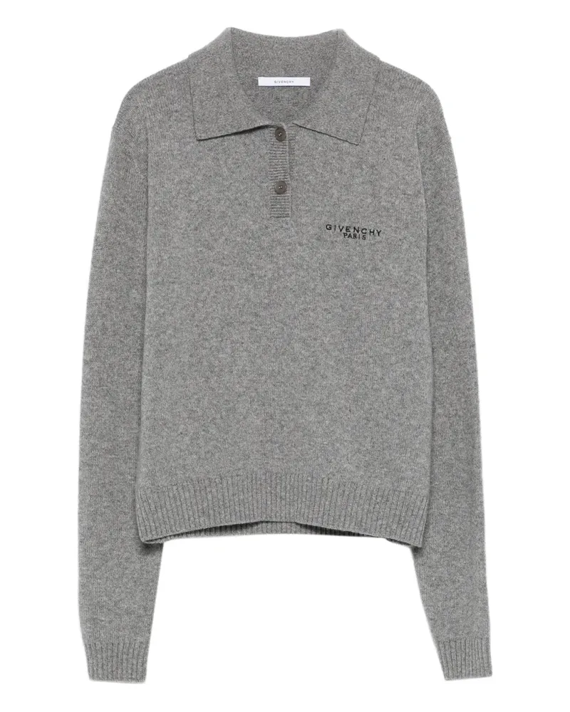 Givenchy long-sleeve knitted polo top - Grau Grau
