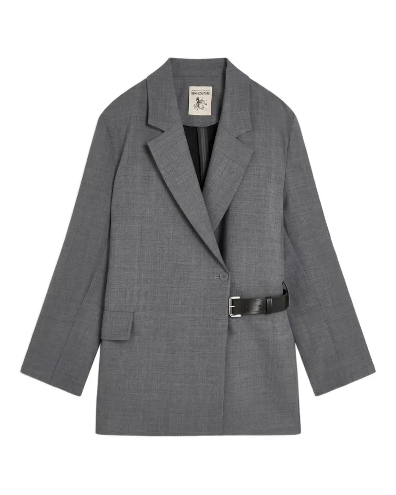 Semicouture Carmen belted jumpsuit jacket - Grau Grau