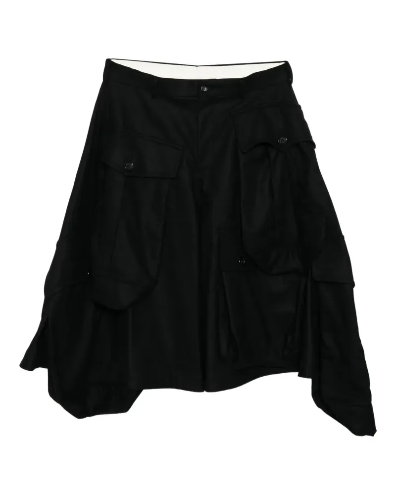 Comme des Garçons Asymmetrische Shorts - Schwarz Schwarz