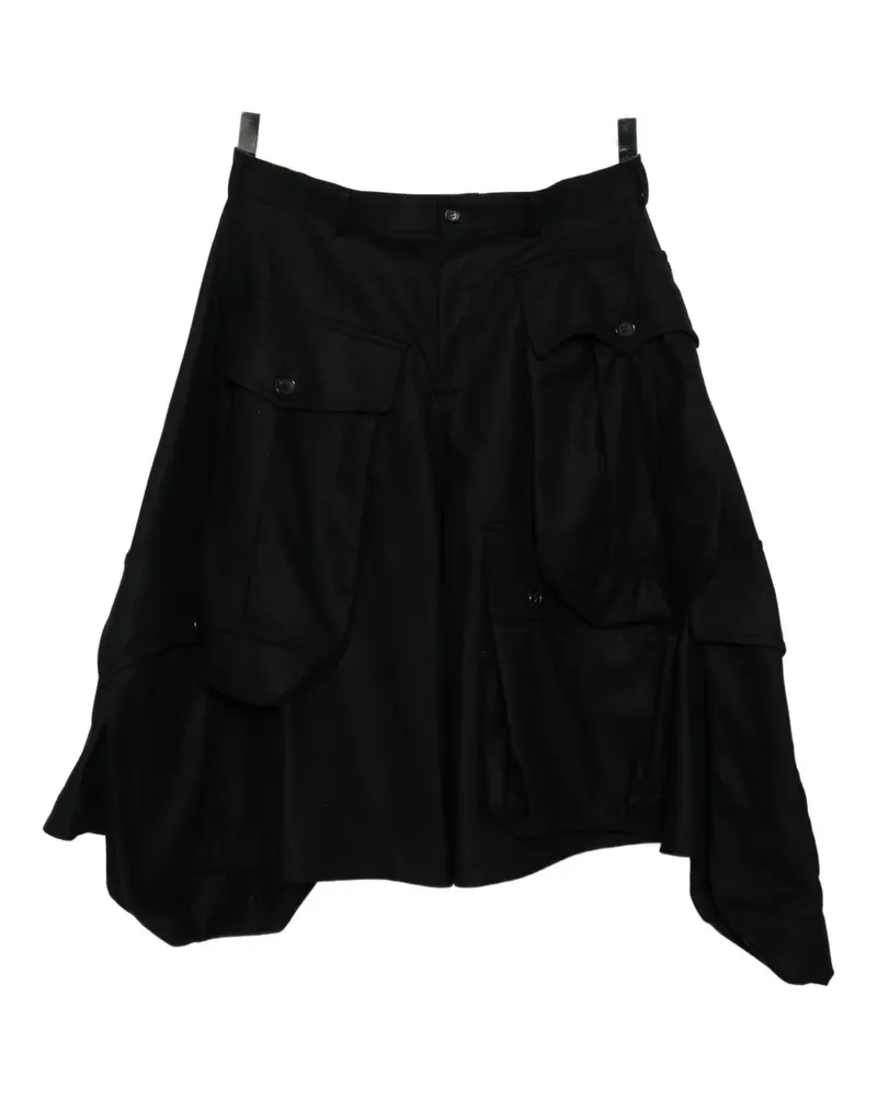 Comme des Garçons Asymmetrische Shorts - Schwarz Schwarz