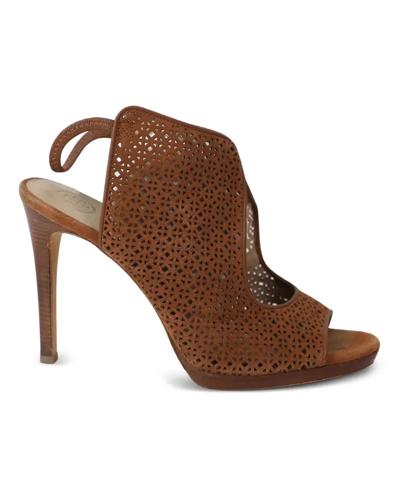 Tory Burch laser-cut peep-toe sandals - Braun Braun
