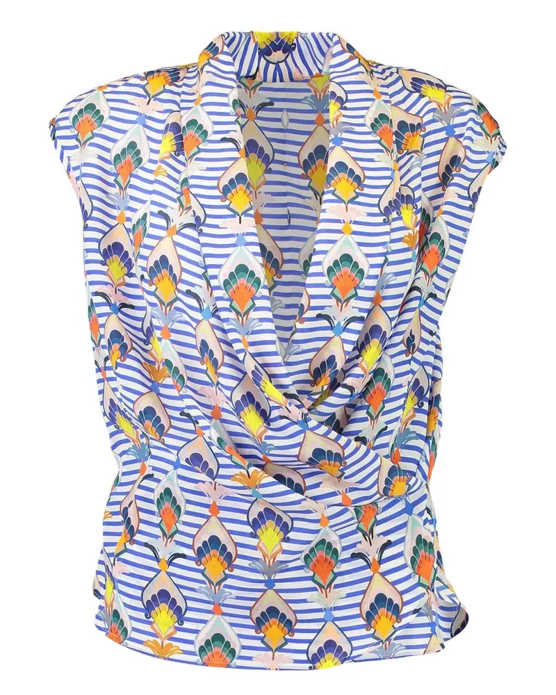 Maison Common stripe-pattern blouse - Blau Blau