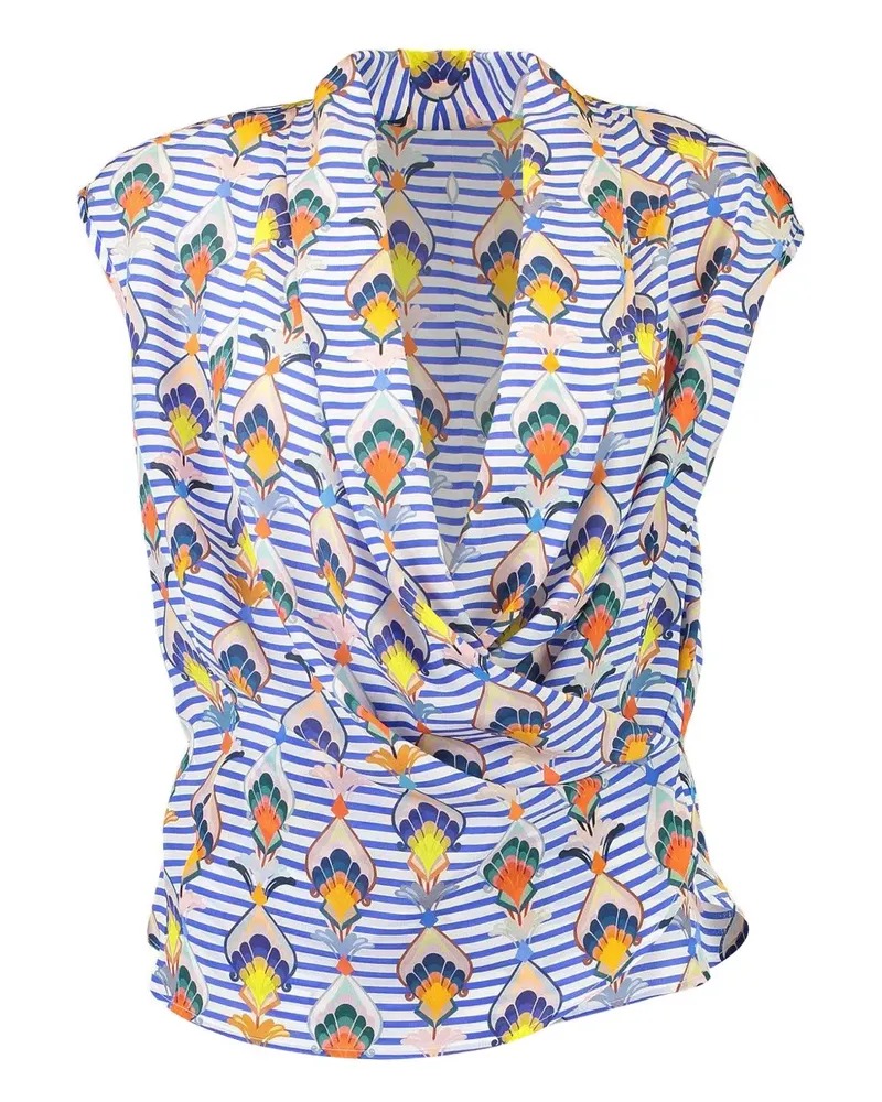 Maison Common stripe-pattern blouse - Blau Blau