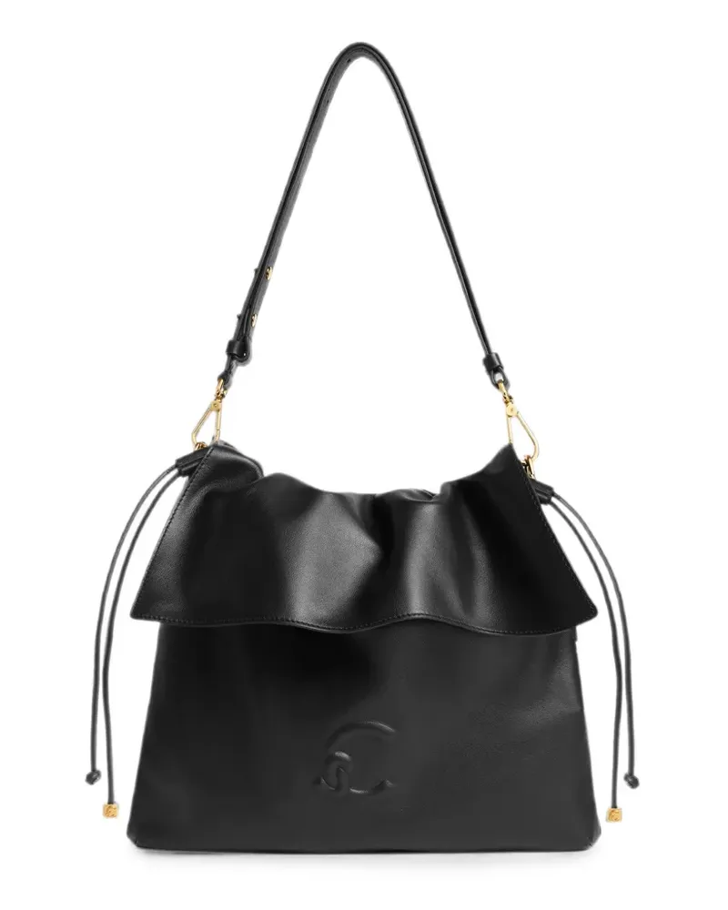 Coccinelle Schultertasche mit Logo-Schild - Schwarz Schwarz