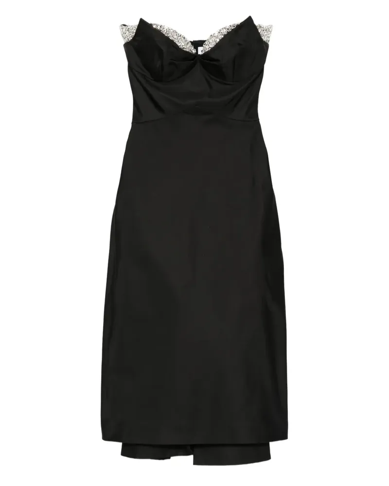 Alexander McQueen Schulterfreies Kleid mit Kristallen - Schwarz Schwarz