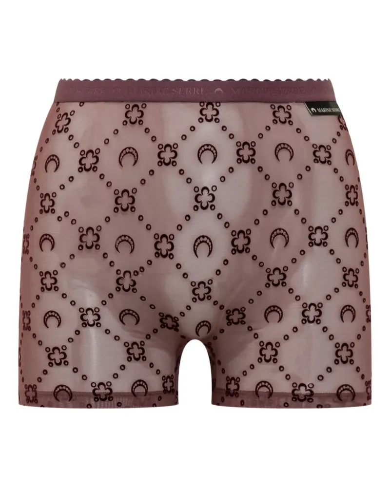 Marine Serre moon-flower biker shorts - Rot Rot