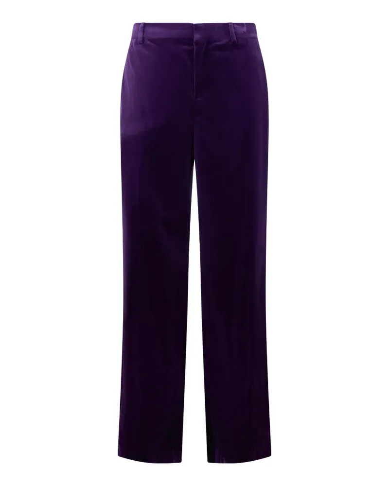 Alberta Ferretti Samthose mit geradem Bein - Violett Violett