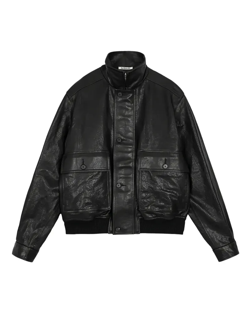 AURALEE Lederjacke mit Stehkragen - Schwarz Schwarz