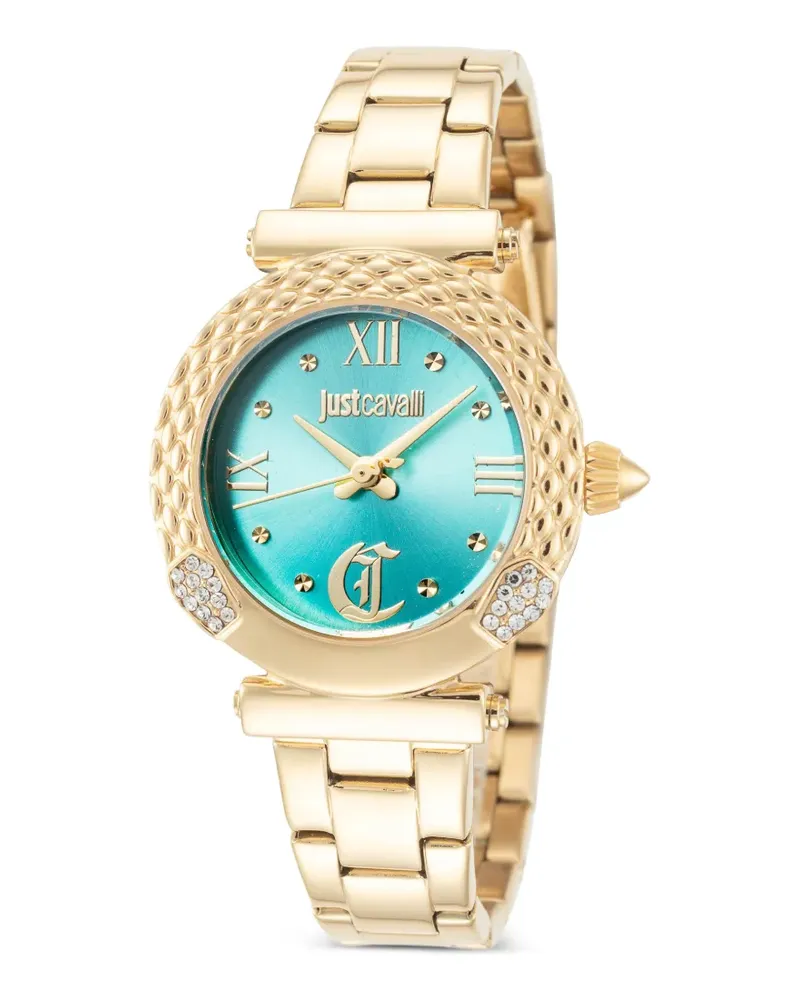 Just Cavalli Curiosa Armbanduhr mit Schlangeneffekt 30mm - Blau Blau