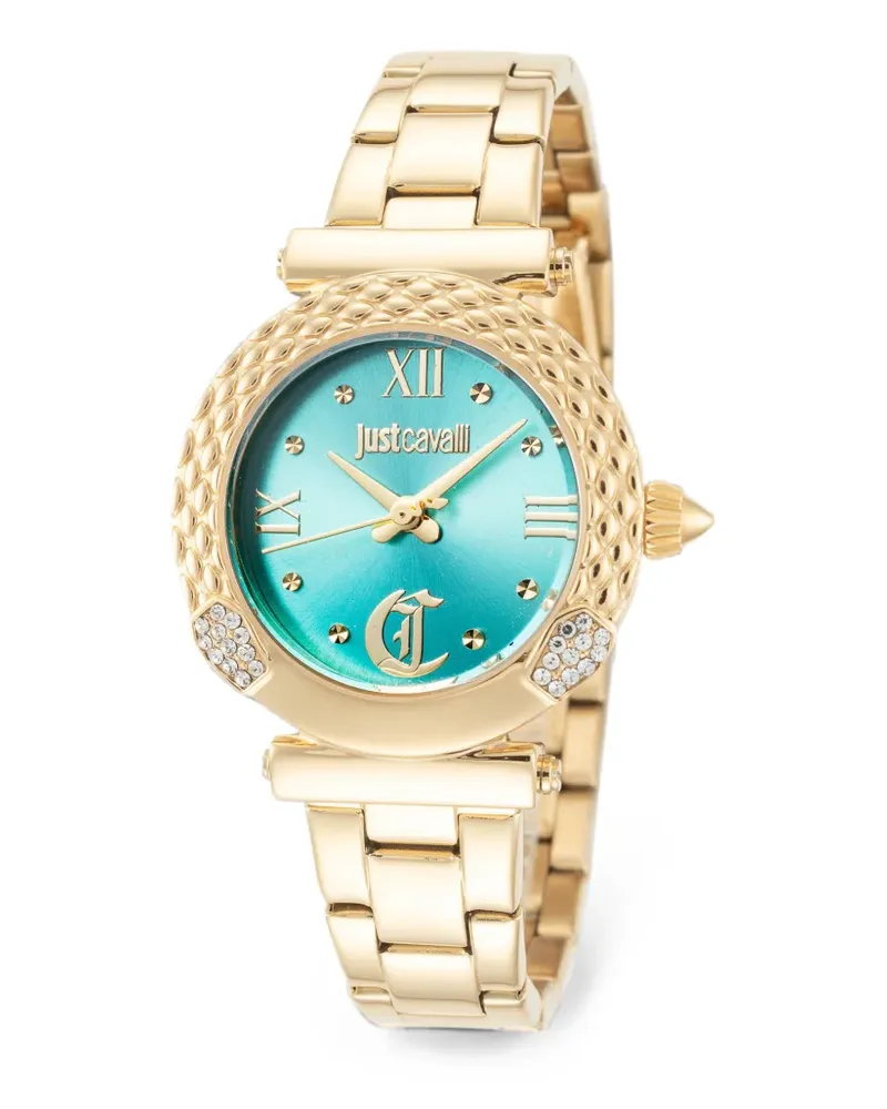 Just Cavalli Curiosa Armbanduhr mit Schlangeneffekt 30mm - Blau Blau