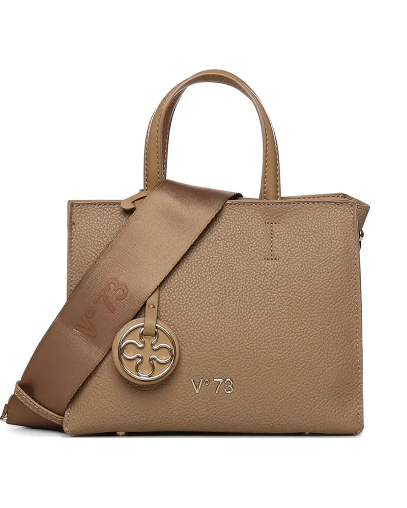 V°73 Handtasche mit gekörnter Ledertextur - Nude Nude