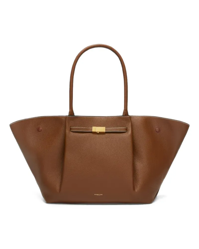 DeMELLIER The New York contrast-stitching leather tote bag - Braun Braun