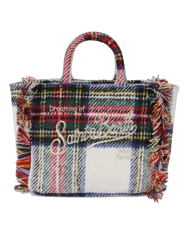 MC2 Saint Barth mini Vanity tartan-pattern tote bag - Weiß Weiß