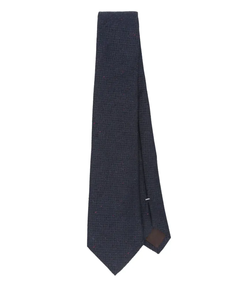 Canali Melierte Seidenkrawatte - Blau Blau