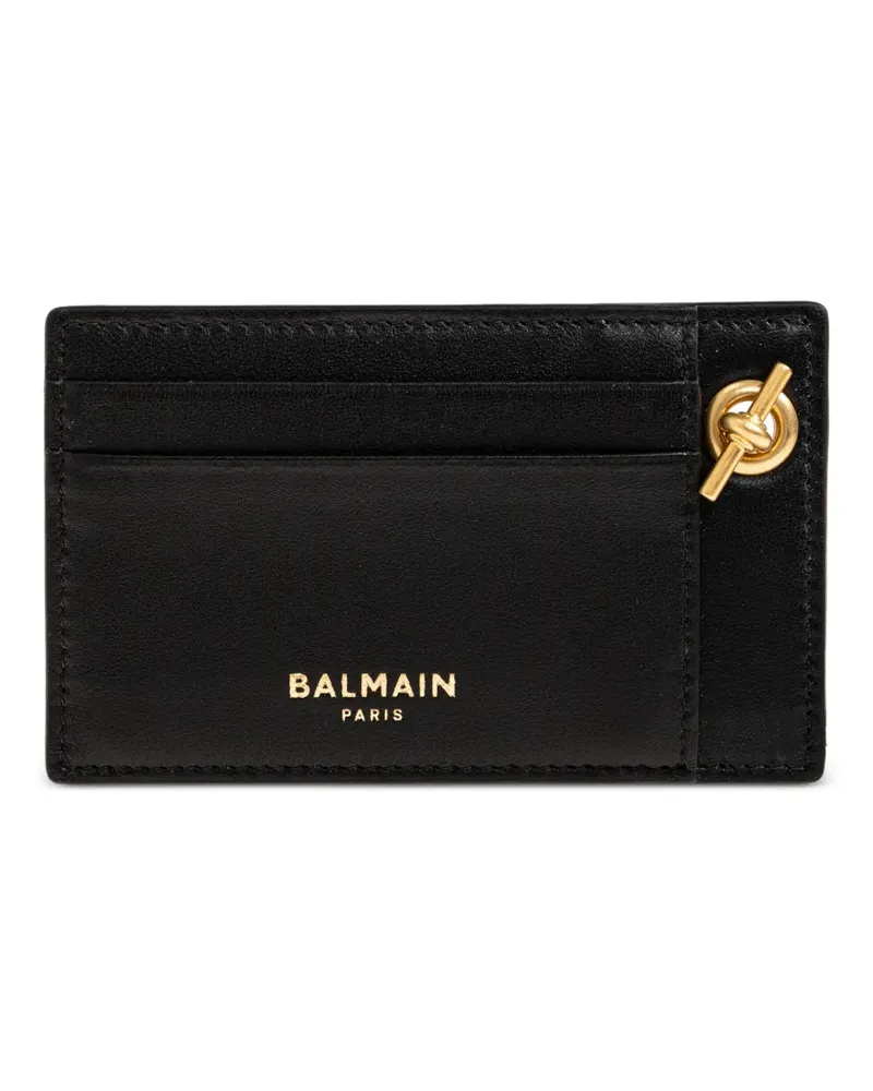 Balmain chain-link leather cardholder - Schwarz Schwarz
