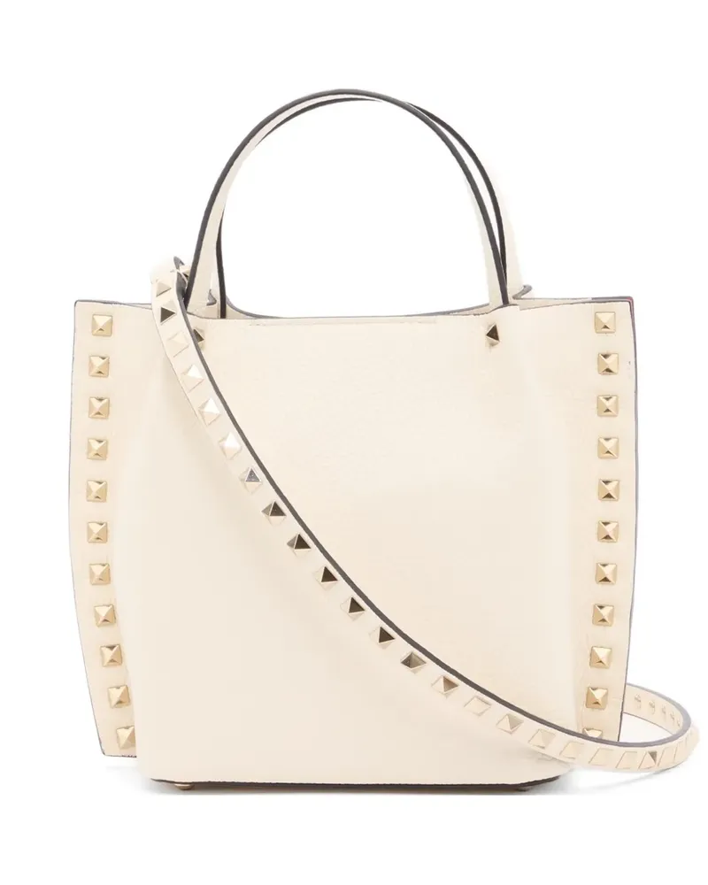 Valentino Garavani Rockstud small shopping bag in grainy calfskin - Nude Nude