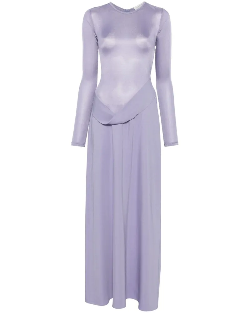 Christopher Esber Fein geripptes Maxikleid mit Einsätzen - Violett Violett