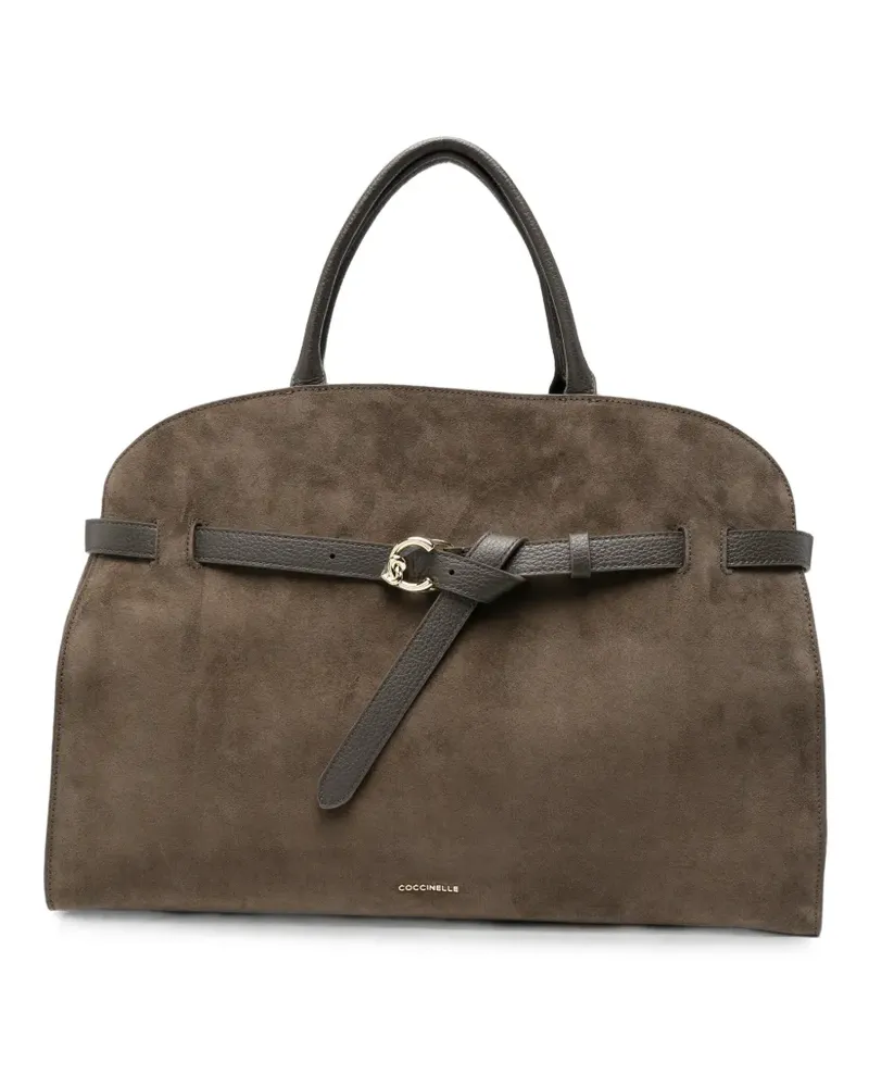 Coccinelle buckle-detail suede shoulder bag - Grün Grün