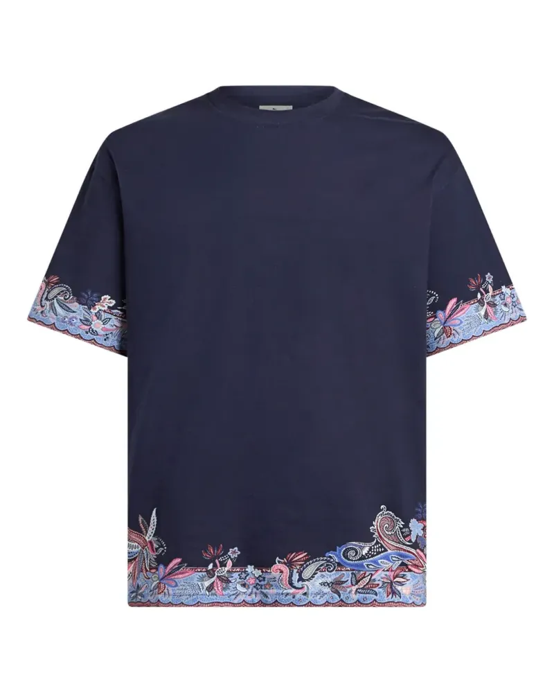 Etro paisley-print T-shirt - Blau Blau