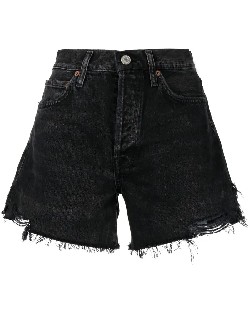 AGOLDE Shorts mit ausgefranstem Saum - Schwarz Schwarz