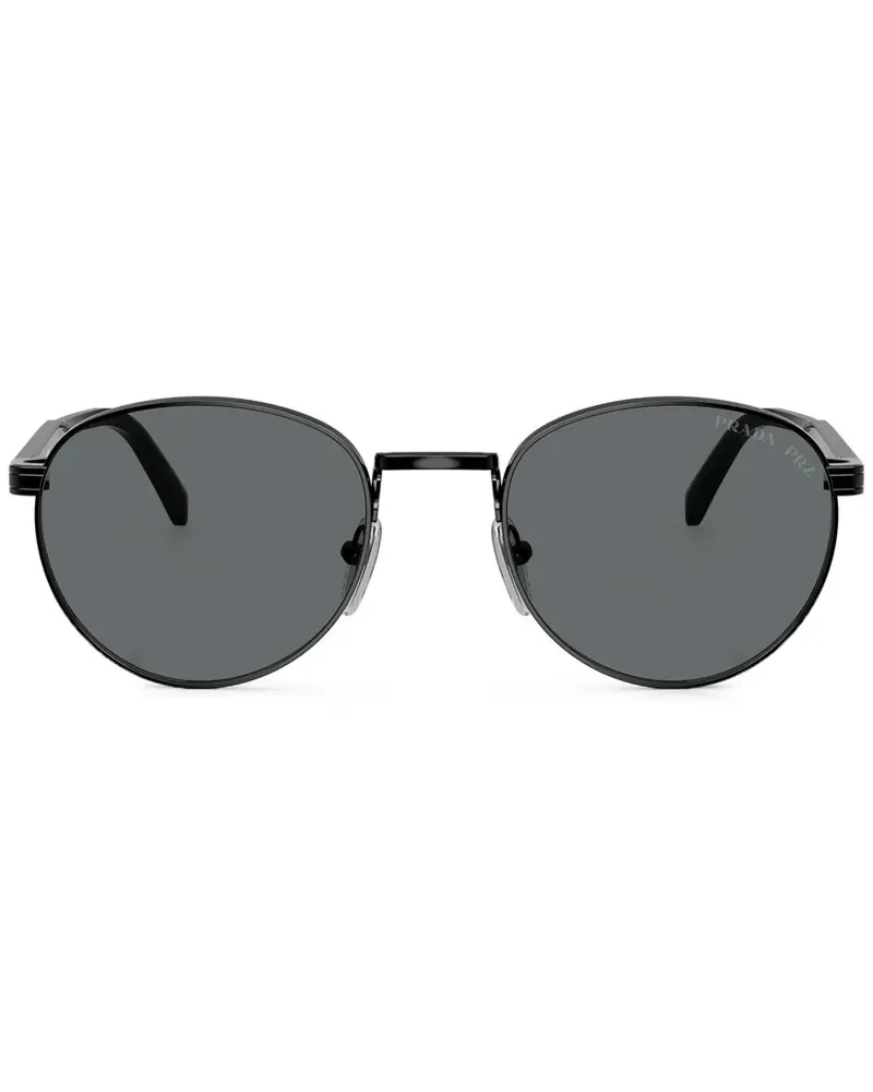 Prada Sonnenbrille mit rundem Gestell - Schwarz Schwarz