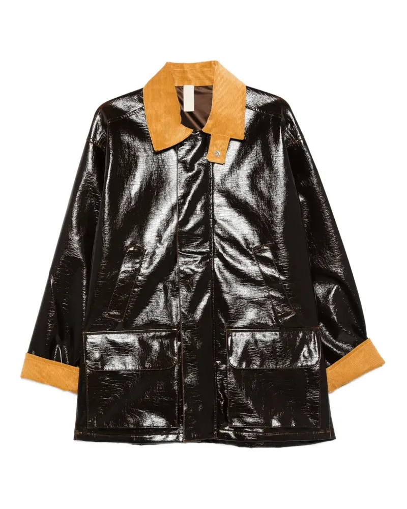 Sunflower Vinyl Leisure corduroy collar jacket - Braun Braun