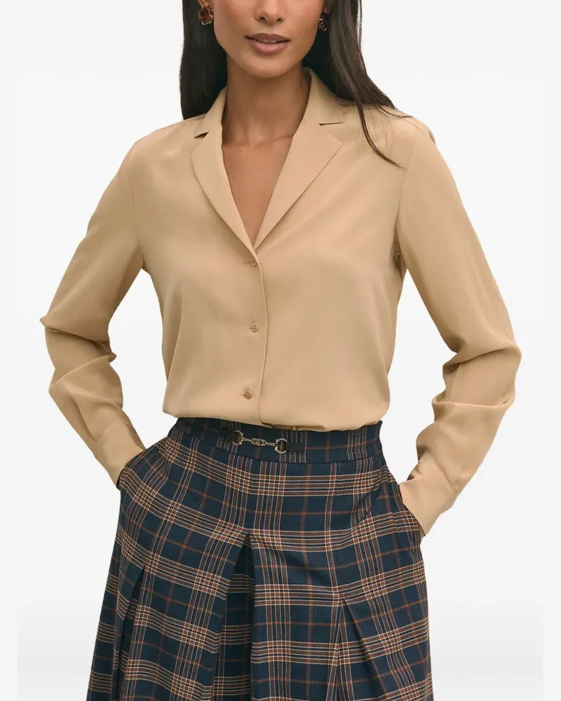 Brooks Brothers long-sleeve silk shirt - Nude Nude