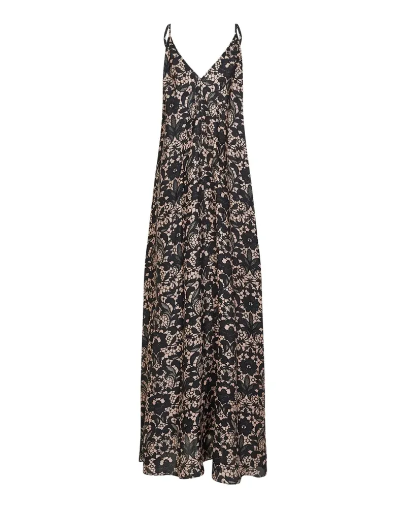 Gianluca Capannolo floral-print V-neck maxi dress - Schwarz Schwarz