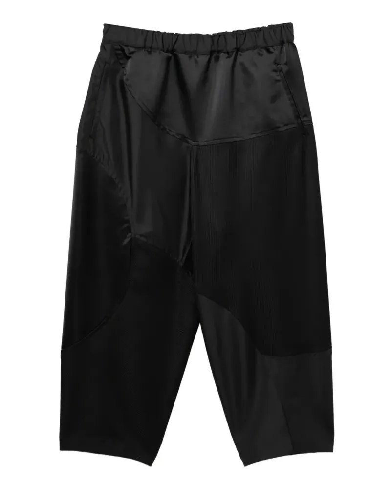 Comme des Garçons Cropped-Hose mit Kontrasteinsätzen - Schwarz Schwarz