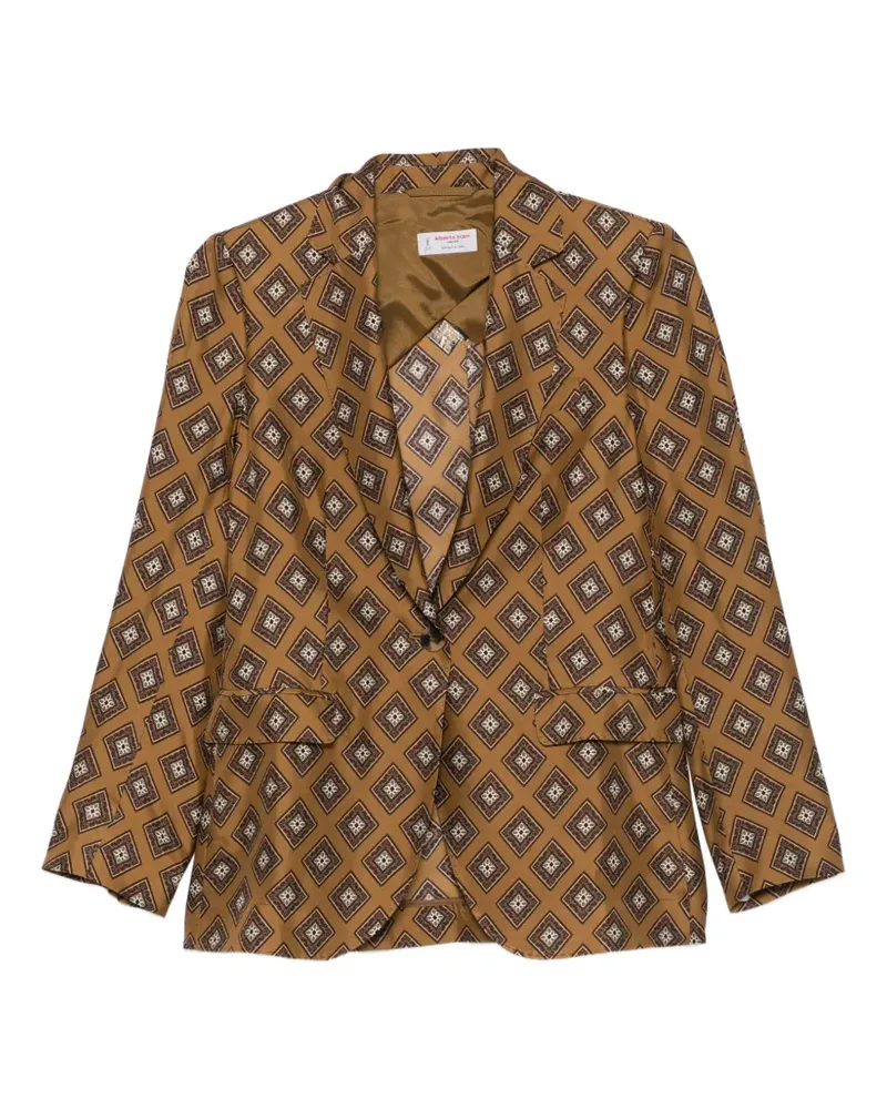 Alberto Biani Gemusterter Blazer mit Tasche - Braun Braun