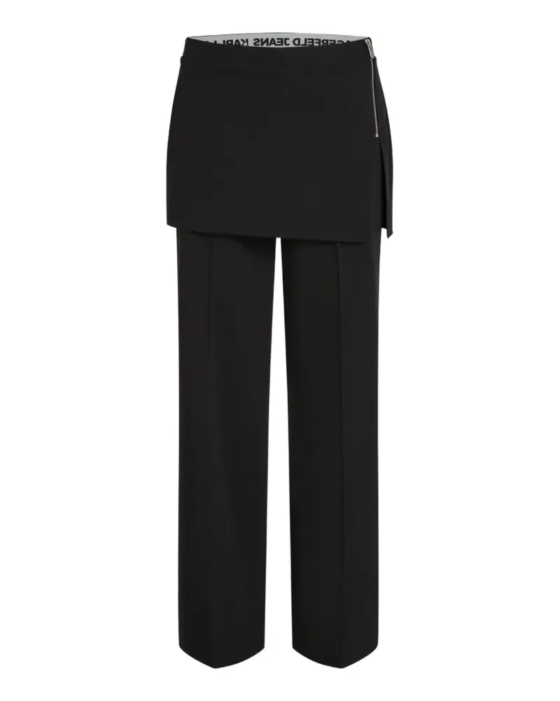 Karl Lagerfeld Gerade Hose mit Rockverzierung - Schwarz Schwarz