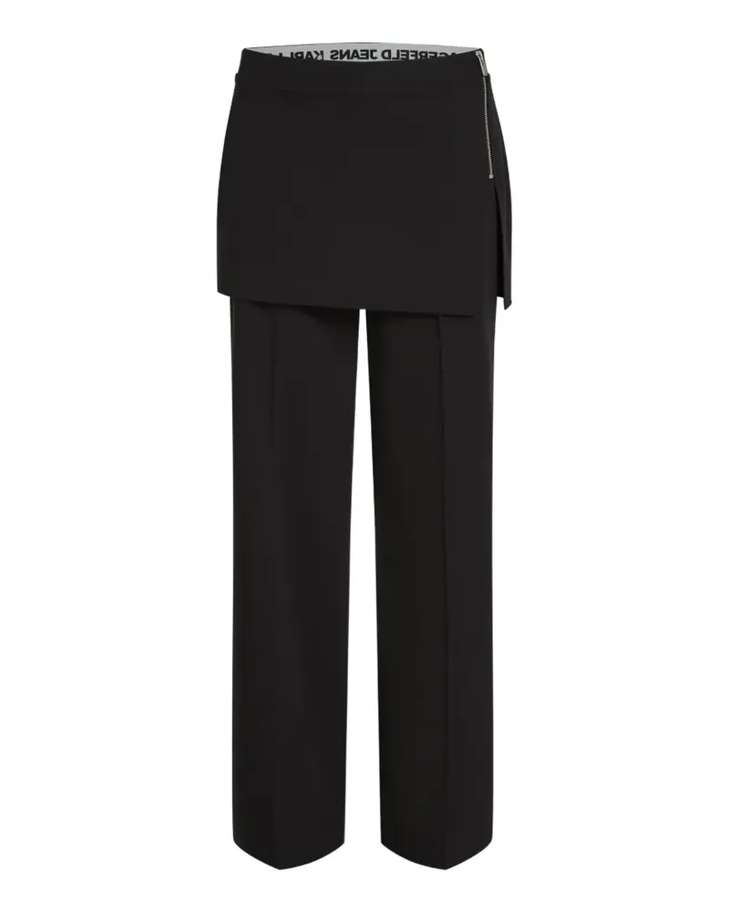 Karl Lagerfeld Gerade Hose mit Rockverzierung - Schwarz Schwarz