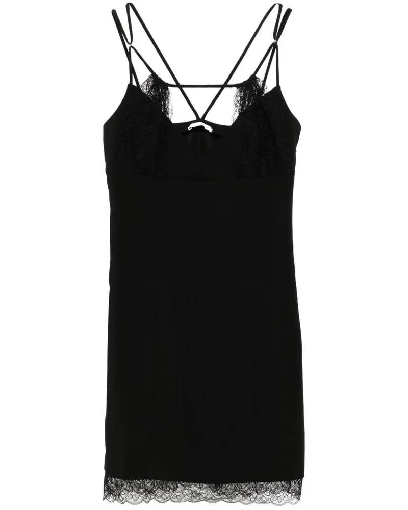 Patrizia Pepe Minikleid mit Spitzendetail - Schwarz Schwarz
