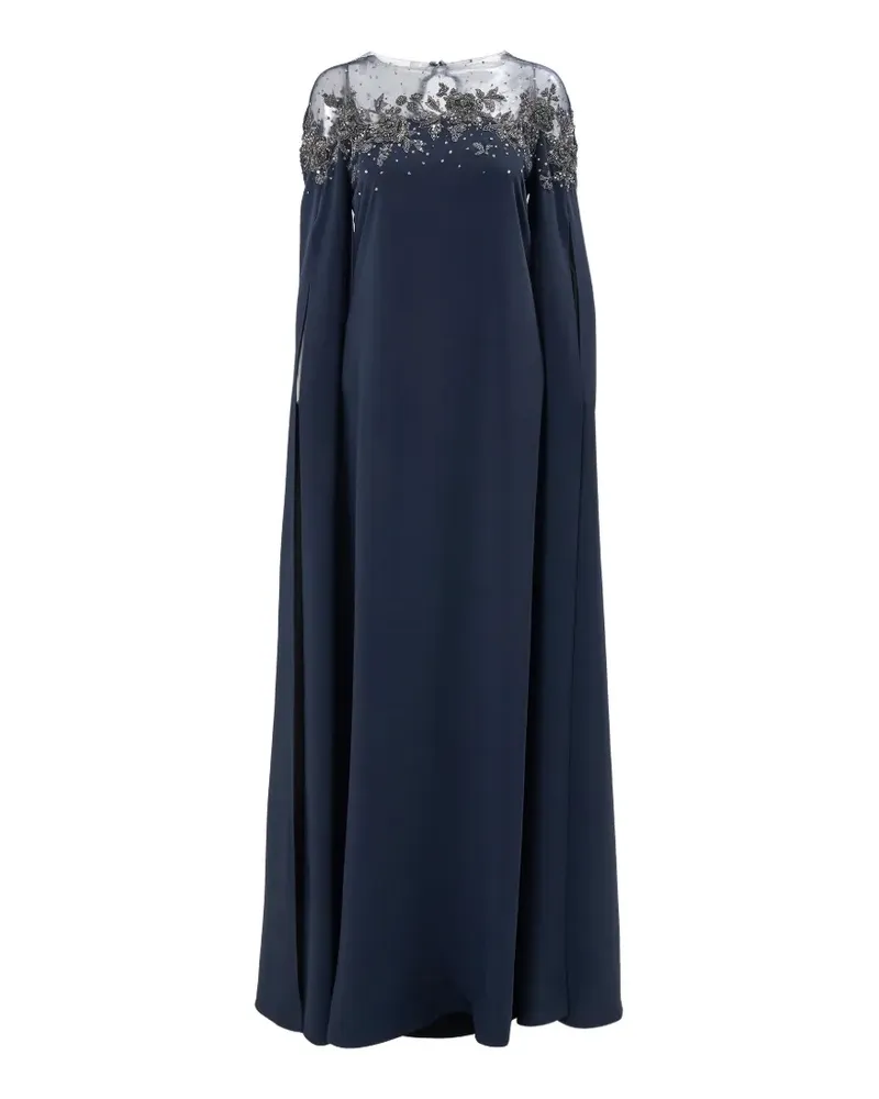 Carolina Herrera New York Maxikleid mit Blumenstickerei - Blau Blau