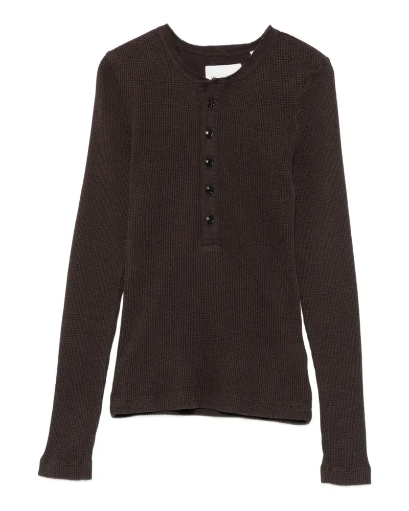 Citizens of humanity Drea waffle-knit Henley top - Braun Braun