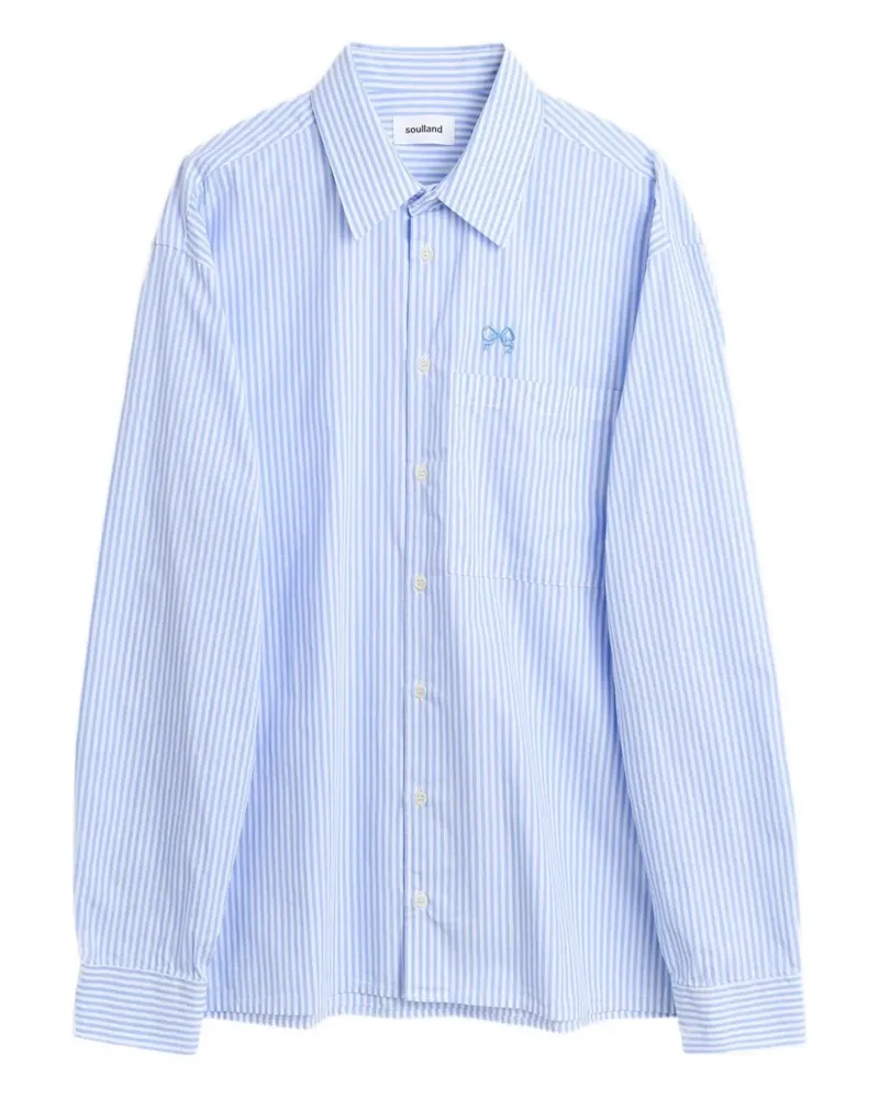 Soulland Vit striped shirt - Blau Blau