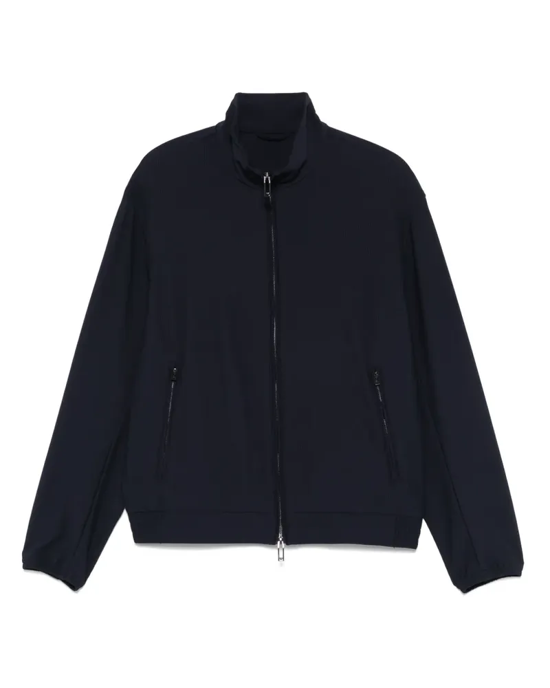 Emporio Armani Fein gerippte Jacke - Blau Blau