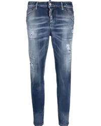 Dsquared2 Cropped-Jeans im Distressed-Look Blau