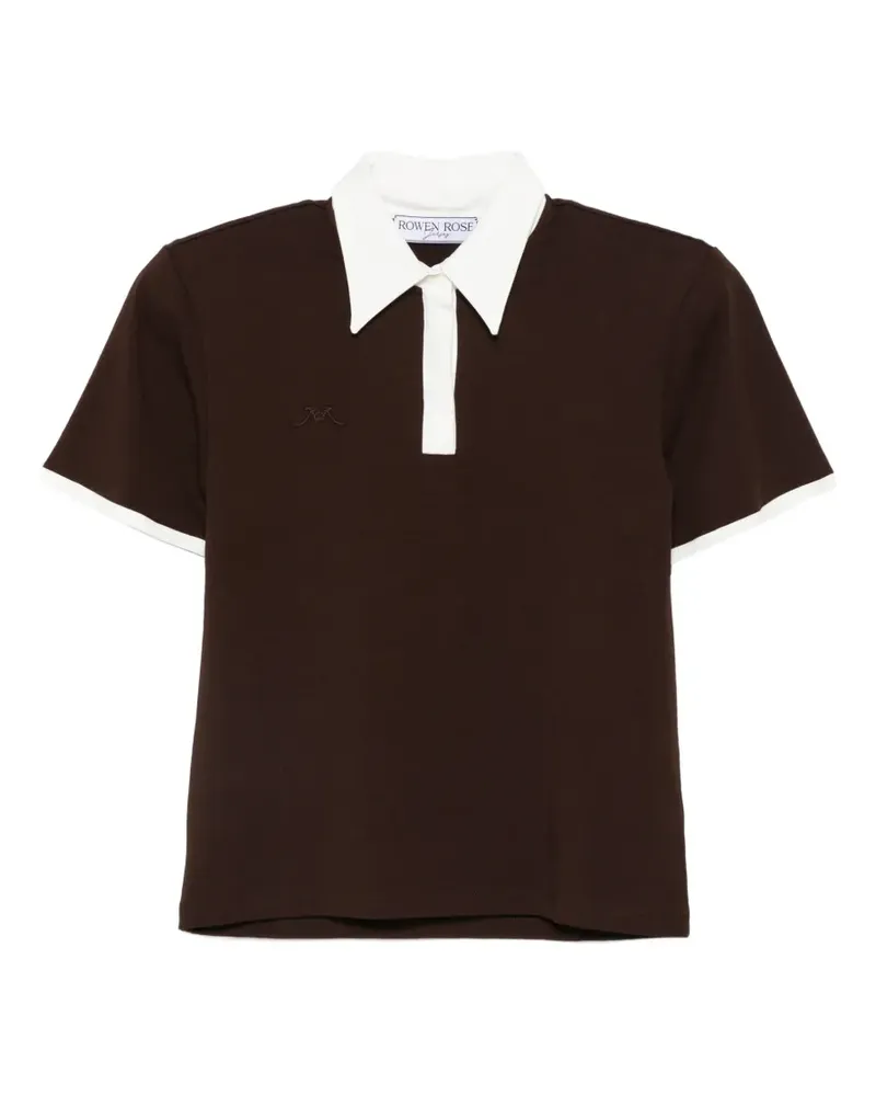 Rowen Rose contrast-collar polo top - Braun Braun