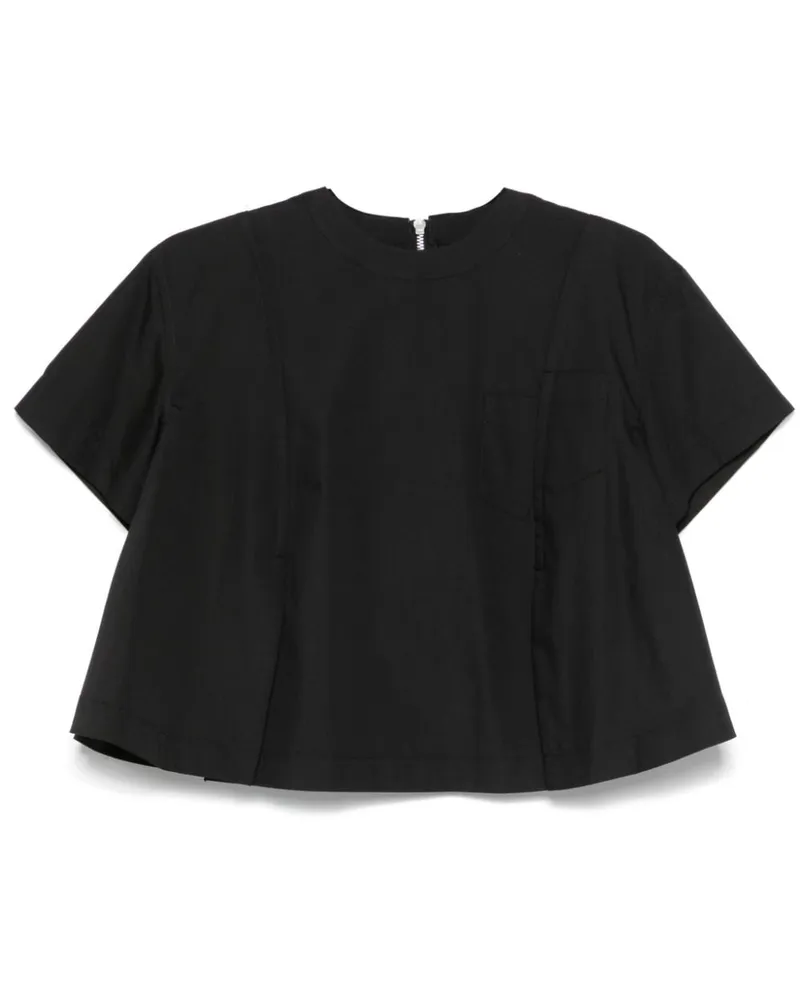 Sacai Hemd mit Falten - Schwarz Schwarz