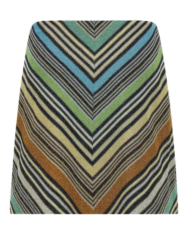 Missoni geometric-pattern lamé-thread A-line mini skirt - Schwarz Schwarz