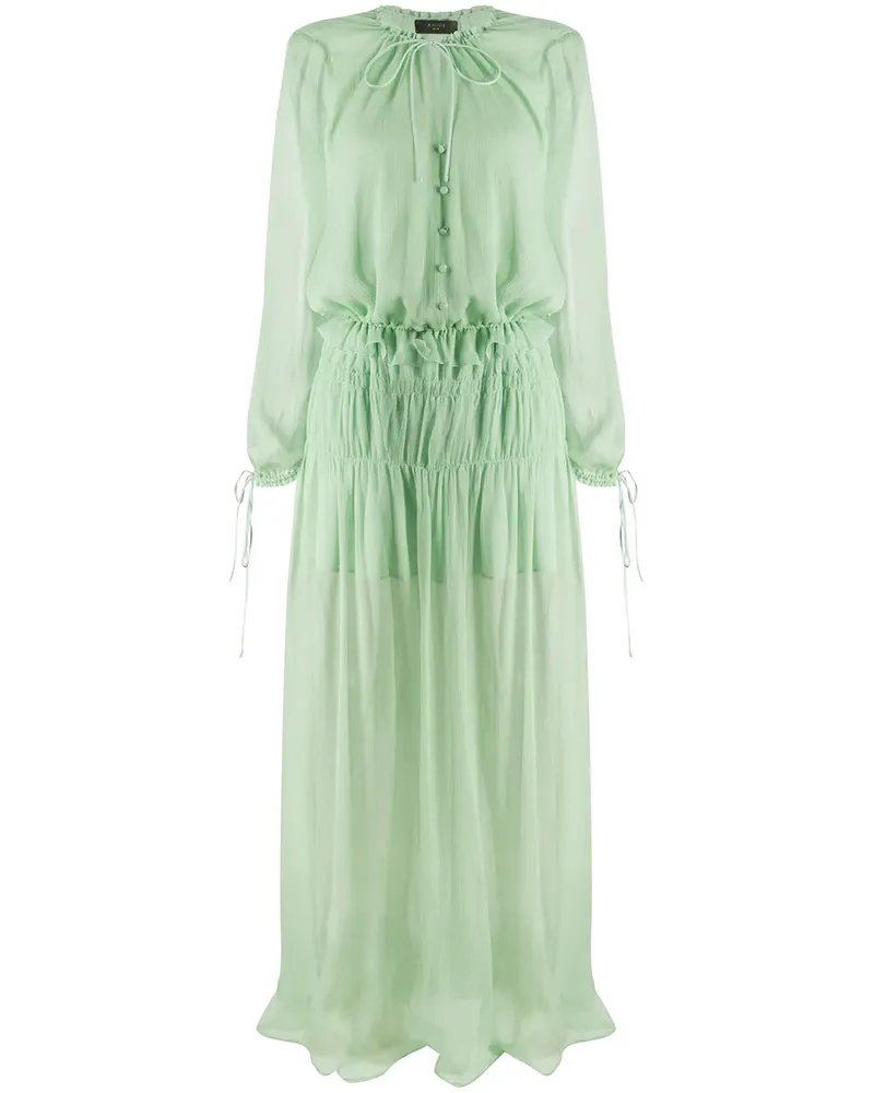 Amiri Seidenkleid mit Rüschen - Grün Grün