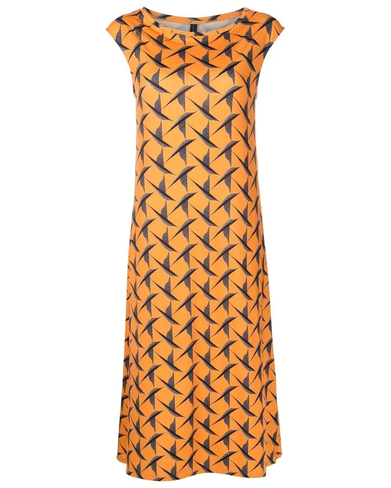 Lygia & Nanny Zababa Midikleid mit Vogel-Print - Orange Orange
