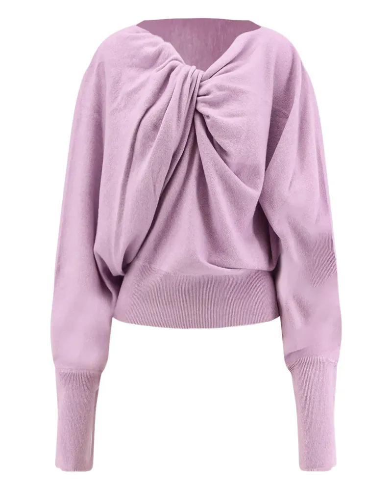 Alberta Ferretti knot detail ribbed sweater - Violett Violett