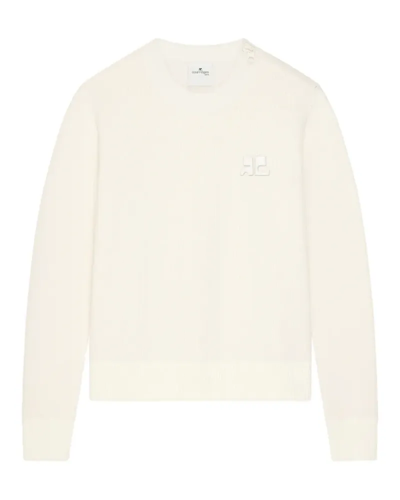 Courrèges Pullover mit Logo-Patch und Reißverschluss an der Schulter - Nude Nude