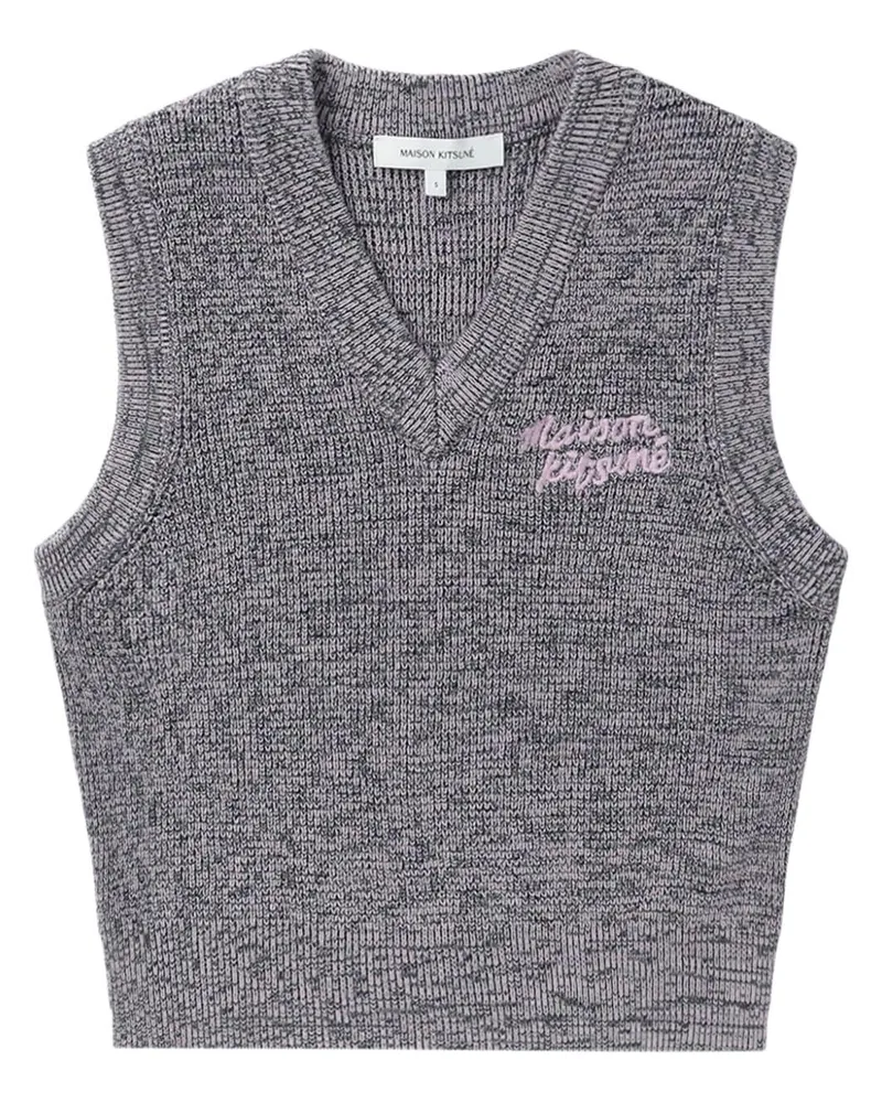 Kitsuné Pullunder mit Logo-Stickerei - Grau Grau
