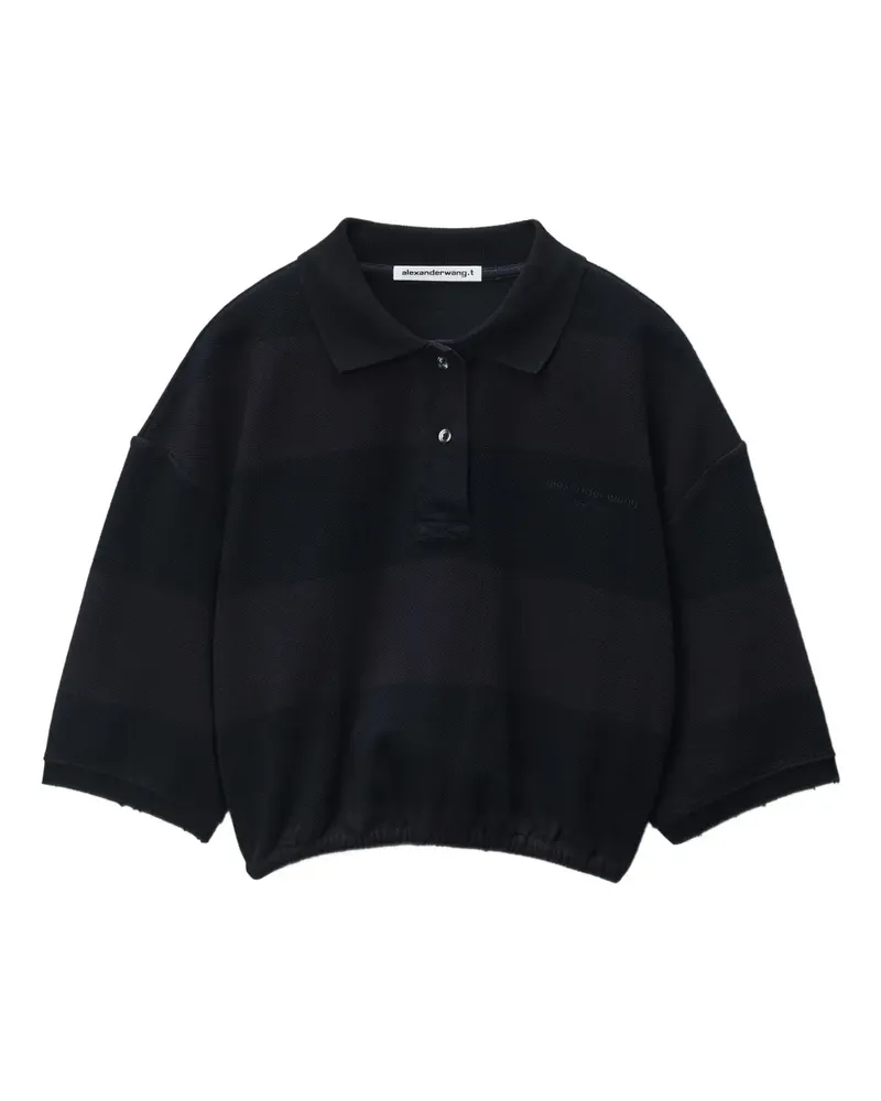 Alexander Wang Cropped-Poloshirt - Schwarz Schwarz