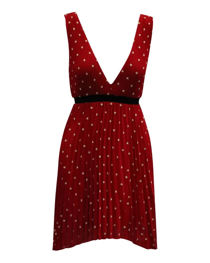 Maje Relina Faltenkleid mit V-Ausschnitt - Rot Rot