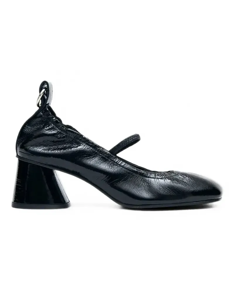 Alohas Rhiane Pumps mit Blockabsatz in Knitteroptik - Schwarz Schwarz