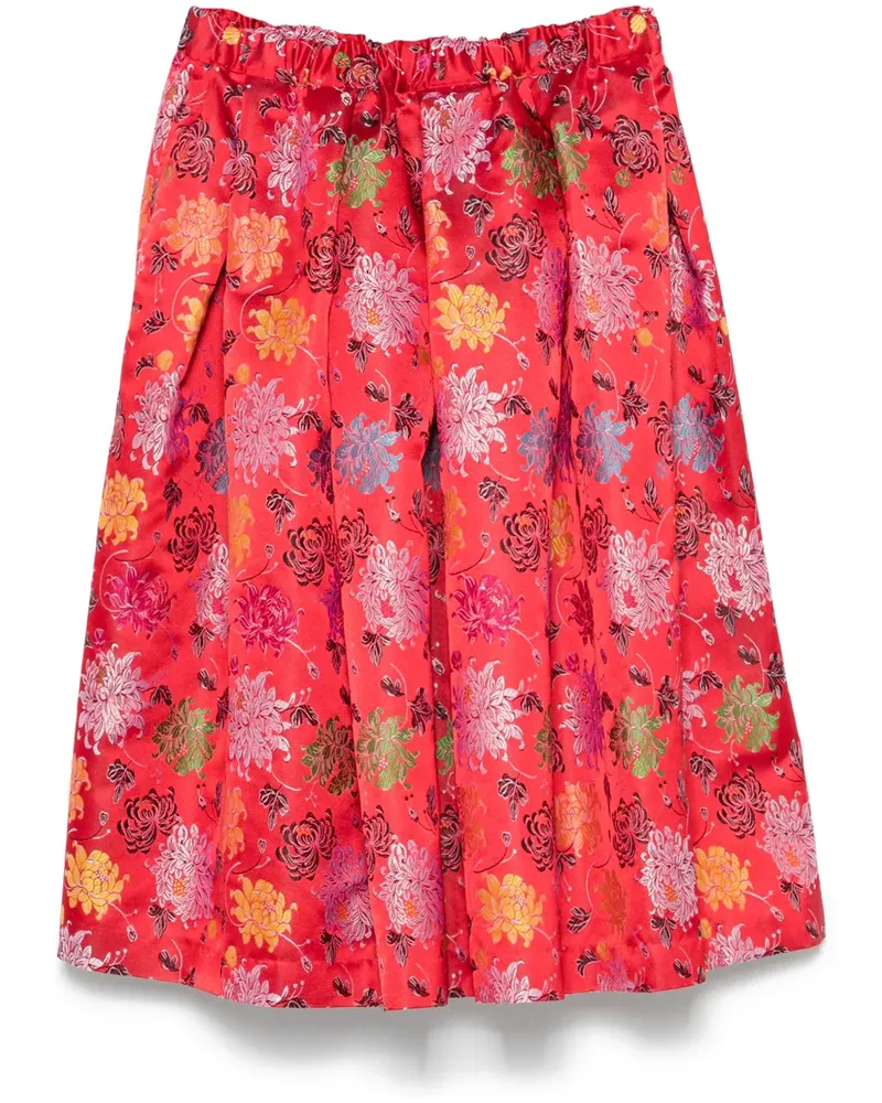Comme des Garçons Jacquard-Midirock mit Blumenmuster - Rot Rot